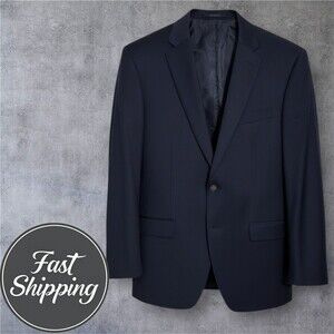 MICHAEL KORS Mens Blazer Sport Coat Two Button Jacket WOOL 40R Navy Blue